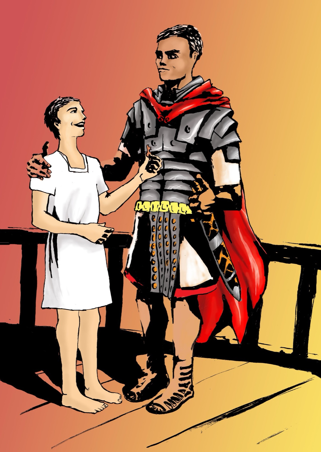 Ilustracija: dječak Kvint i rimski legionar