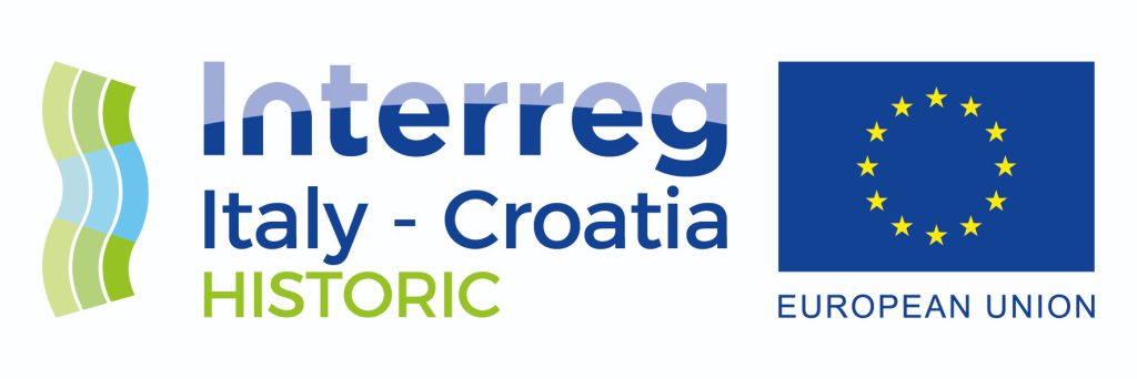Logo Interreg Italy – Croatia HISTORIC i zastava Europske unije